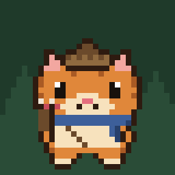 A PAWZI portrait with an acorn cap on a deep moss backdrop