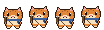 Walk sheet: Four frames, 26 px each, about 8 frames per second.